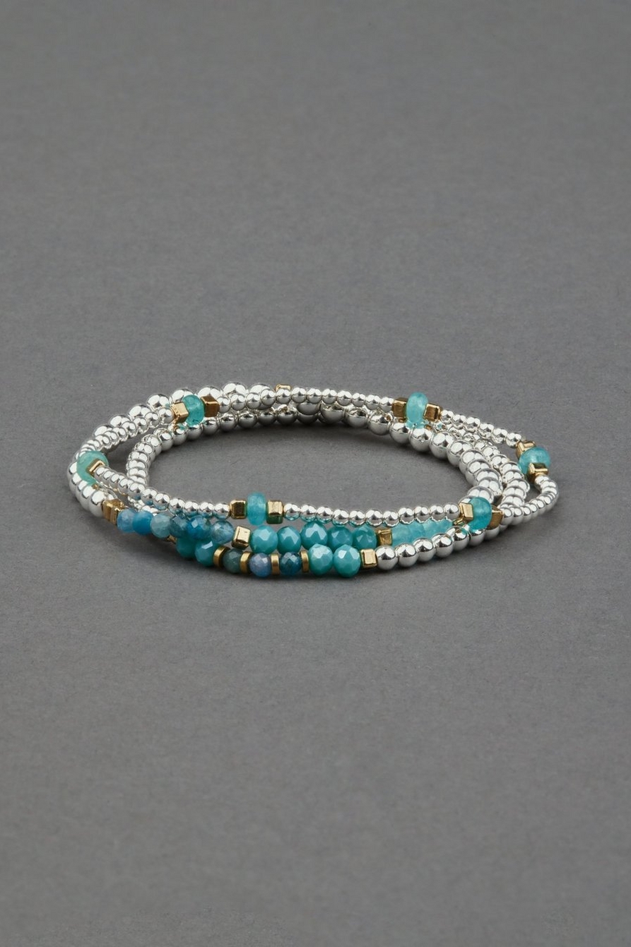 turquoise and silver bead bracelet